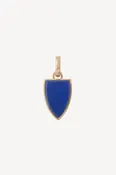 18K Yellow Gold Lapis Triangular Men's Charm