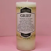 Affirmation Grief Candle - Pillar Candle with Cypress Blend