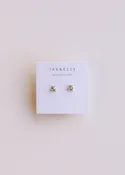 JaxKelly - Double Stud Stack - White CZ - Gold Earrings