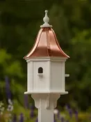 12" Birdhouse w/3 portals bright copper