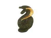 GURHAN Accessories One-of-a-Kind 24K Gold Jade Art Object Accessory, Serpent Shaped Carved Jade
