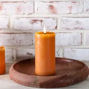 6" Orange LED Pillar Candle