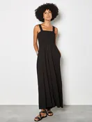 Apricot Smoked Easy Jersey Slub Jumpsuit