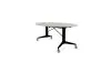 PS Furniture Scissor Vertical Fold-In-Half Rolling Tables - Oval - Laminate color - White Twill, edge-48"W x 29"H