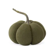 6.25 Inch Dark Green Knit Plush Pumpkin