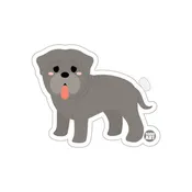 A Cute Gray Dog With Its Tongue Out Illustration sticker