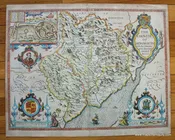 1610 - The Countye of Monmouth - Antique Map