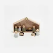 Flocked Nativity - Set of 9