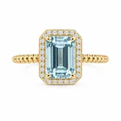 Aquamarine Wave Twisted Rope Ring