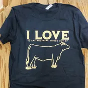 “I Love Cows” Tshirt – Black Heather Color
