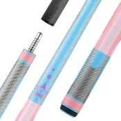 Poison Candy Sugar Pool Cue with Carbon Fiber Shaft - Pink/Light Blue - No Wrap