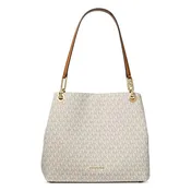 Michael Kors Kensington Signature Large Shoulder Tote - Vanilla with Acorn