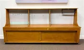 10' Wrapping Station, Vintage Store Counter, Built-in Display Back, Workbench