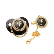 Black/Gold Luxury Customized Baby Bling Pacifier