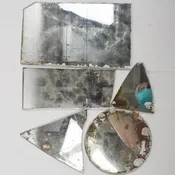 Mirrored Glass Panes - Mirror Finish Chipped + Weathered