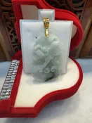 2) Real Jade Pendant for Year of the Ox (with 925 sterling silver GP clasp)