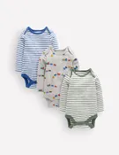 3-pack Cotton Bodies-Grey Marl Trains