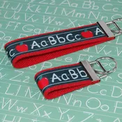 Alphabet Apple Wristlet or Mini Keychain