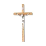 10" Oak Wood Cross with a Fine Pewter Corpus