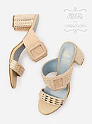 Natural/Gold Solid Frances Valentine Betty Heels | Women's Shoes | J.McLaughlin