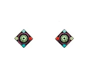 Firefly Architectural Stud Diamond Shape Post Earring in Multicolor