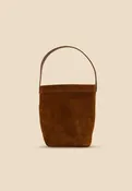 The Chelsea Mini -Cognac Suede Bucket Bag
