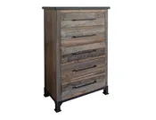 Antique Gray 5 Drawers Chest