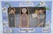 Bold Women of Faith Set of 3 Wooden Saints