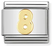 Authentic Nomination - Gold - Number 8