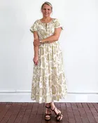 Arya Floral Print Midi Dress
