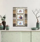 Rustic Barnwood Picture Frame for 3 Pictures for Family Collages