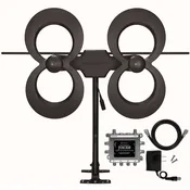 Bundle - ClearStream 4MAX Indoor / Outdoor HD TV Antenna, 20-inch Mast, JUICE8 Distribution Amplifier 8-Output