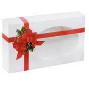 1/2 lb Ribbon & Holly Cookie Box with WINDOW