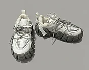 Chunky Tire Sole Bouncer Platform Sneakers Lug Sole White Gray Leather Korean 37 Size 6.5 - $49 - From Katherine