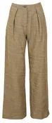 Acne Studios Plaid Print Trousers in Beige/Brown/Gold