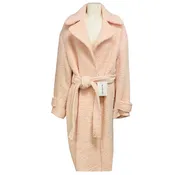 Acne Studios Powder Pink Single Breasted Boucle Belted Coat