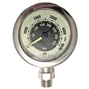 Dive Alaska Pro Dual 2″ SPG (PSI/BAR) w/ 26″ HP Hose and SS BS