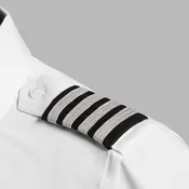 Epaulets - Black and Silver - 4 Stripe