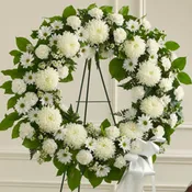 Serene Blessings Standing Wreath - White   91315
