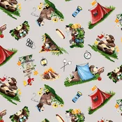 CLOTHWORKS - Barron Goes Camping By Susybee - Campground - Light Grey