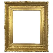 1870s Hudson River Gilt Frame with Arched Floral Detail