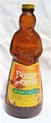 10" Tall 24 oz Mrs Butterworths Glass Syrup Amber Brown Bottle Metal Cap & Label