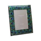 Addison Ross Faux Peacock Feather & Silver Frame - 5x7