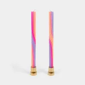 54 Celsius - Pivot Rope Candles - Orange & Pink (2 Pack) - 11" Vibrant Tapers
