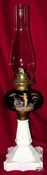 1870's-80's Atterbury Amethyst Coin Dot Oil Lamp
