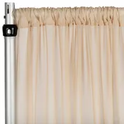 Chiffon Curtain Drape 12ft H x 118″ W Panel – Champagne