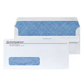 Custom #10 Self Seal Window Envelopes w/Security Tint, 4 1/8" x 9 1/2", 24# White Wove, 1 Standard Ink, 250/Pack, 250 / Pack