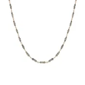 18K Gold Full Grey Diamond Station Chain
