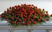 All Red Casket Spray