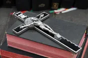 7.5'' Black Enameled St. Benedict Wall Crucifix